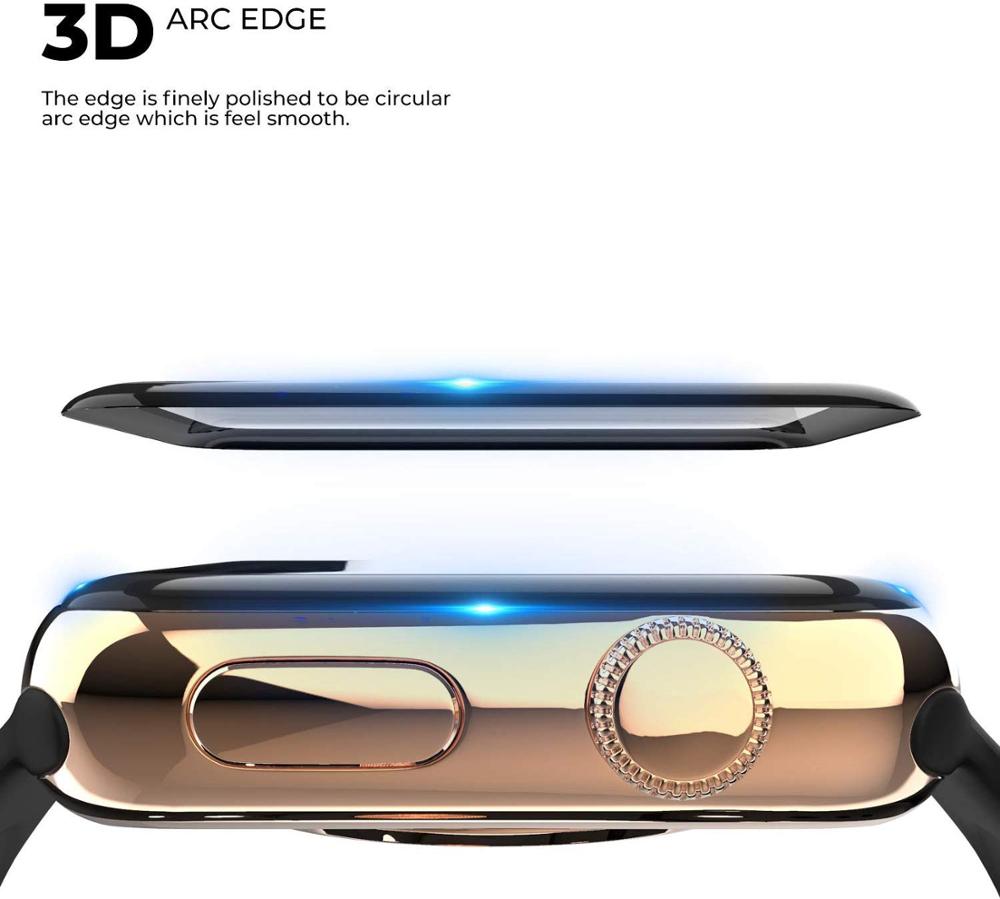 3d kaareva reuna hd karkaistu lasi omenakellosarjalle 3 2 1 38mm 42mm näytönsuojakalvo iwatchille 4/5 40mm 44mm täysi liima