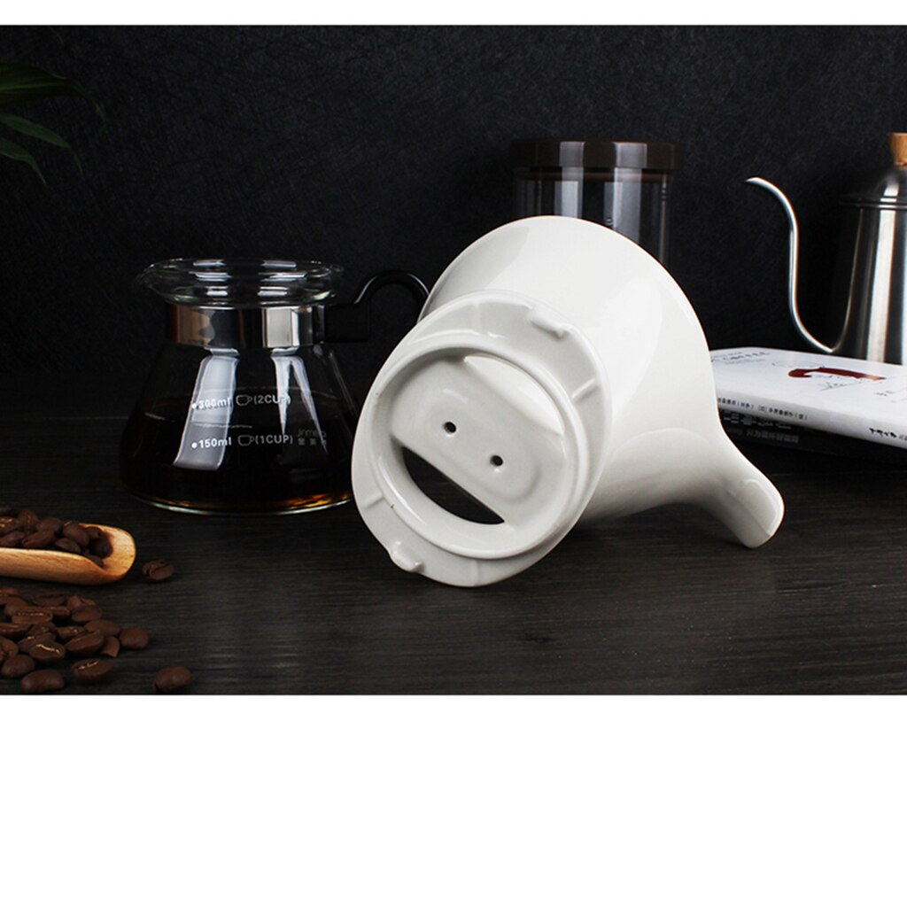 Pour Over Coffee Maker Reusable Glass Filter Coffee Dripper with Coffee Scoop set (400ml / 3-Cup)