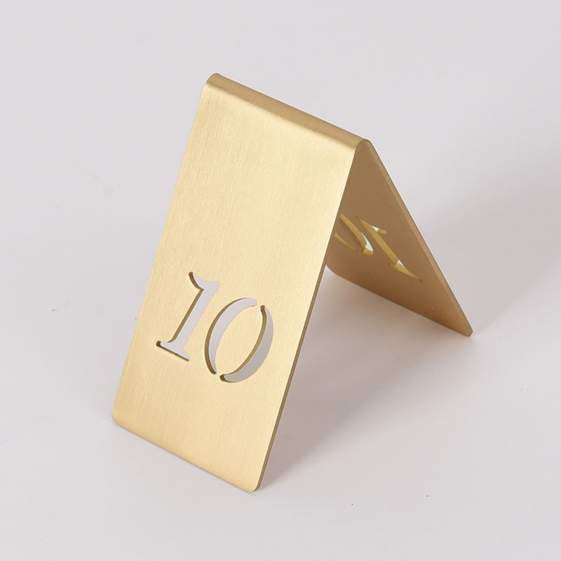 2022 Copper Brass Table Numbers Restaurant Bar Table Decor Party Baby Shower Wedding Table Number Seat Card Direction Sign Metal