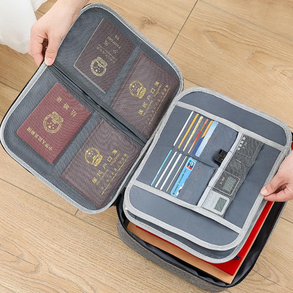 Waterproof Modern Portable Compact File Storage Bag Oxford Cloth Document Bag Smooth Zipper for Office