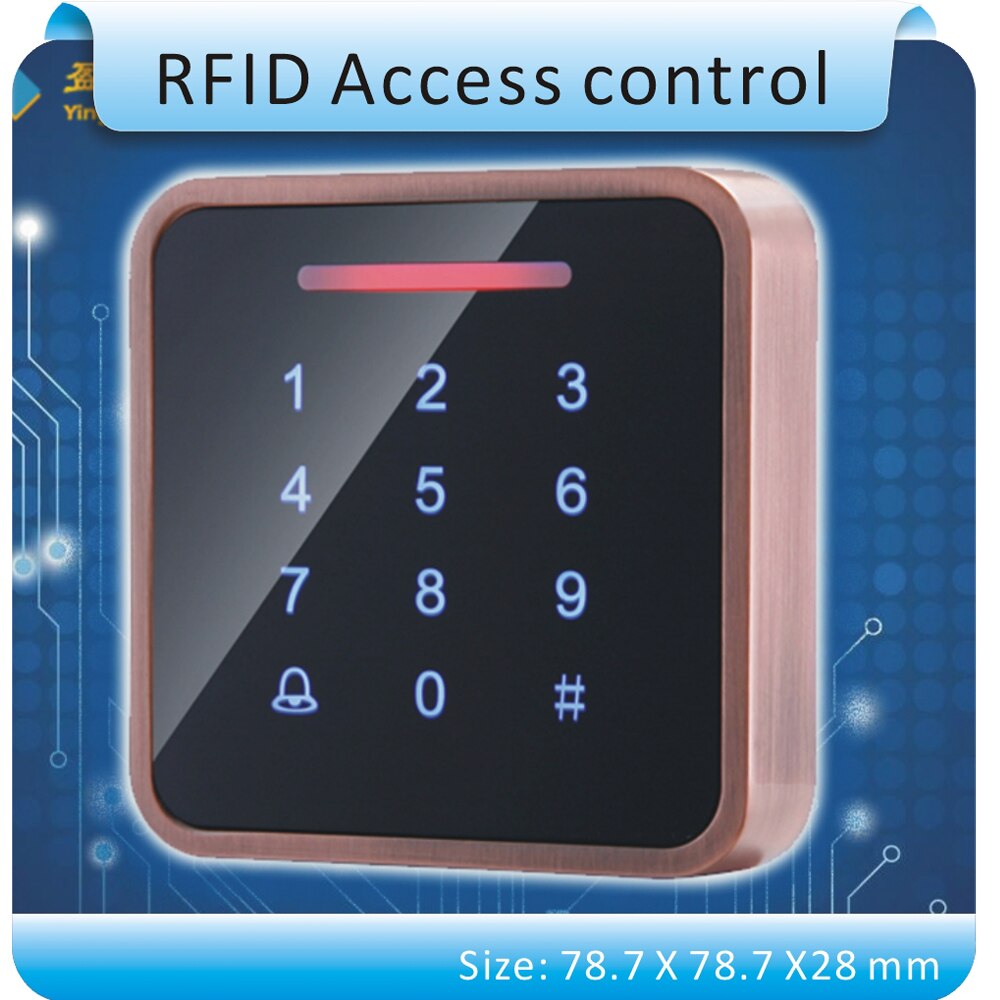 Newest Metal case Touch keys 125KHZ RFID +password access control system/ free send 10pcs cards