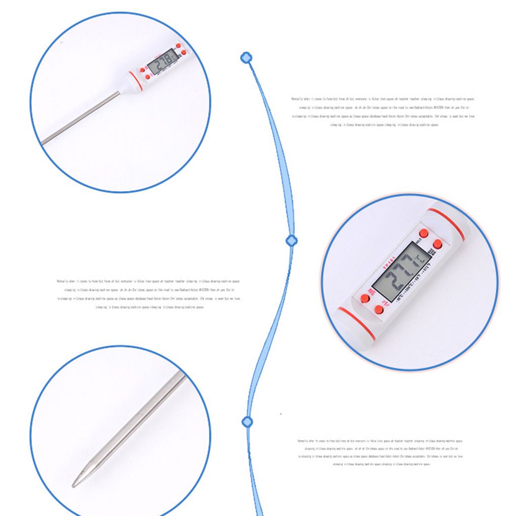 TP101 Pen Type LCD Food Thermometer Stainless Steel Pin Kitchen Temperature Measurement Tools