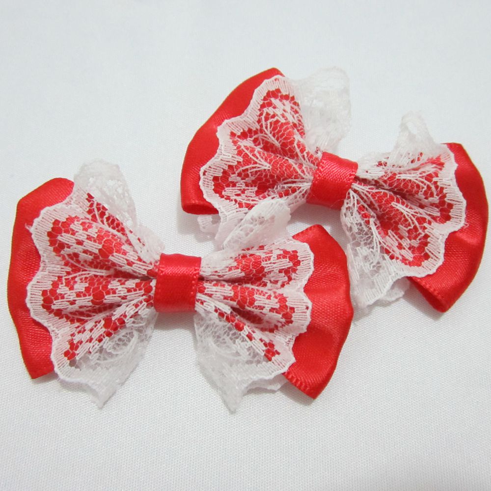 10 stuks/partij 55mm*35mm organza satijnen lint strik applicaties knutselen diy bruiloft  a01
