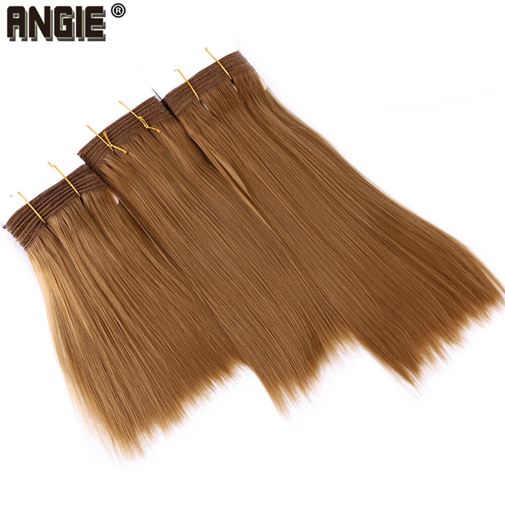 Angie-tissage synthétique lisse, soyeux, Extensions pour femmes, 8 à 20 pouces, mèche en Fiber