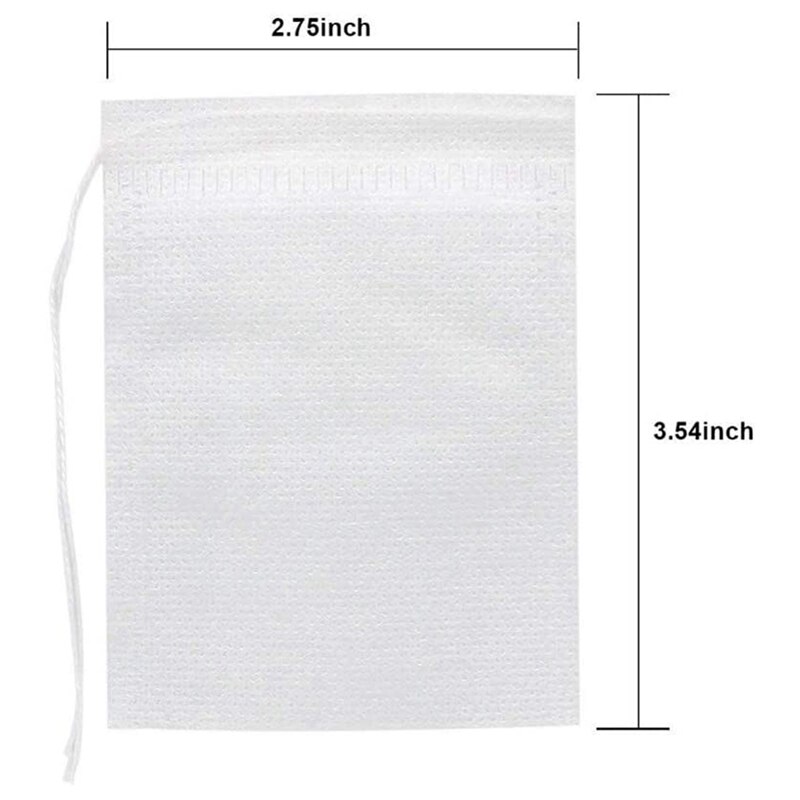 JEYL 200PCS Tea Filter Bags, Disposable Tea Infuser Bags Paper Empty Tea Bags Drawstring Loose Leaf Tea Bag Herb Filter Bag