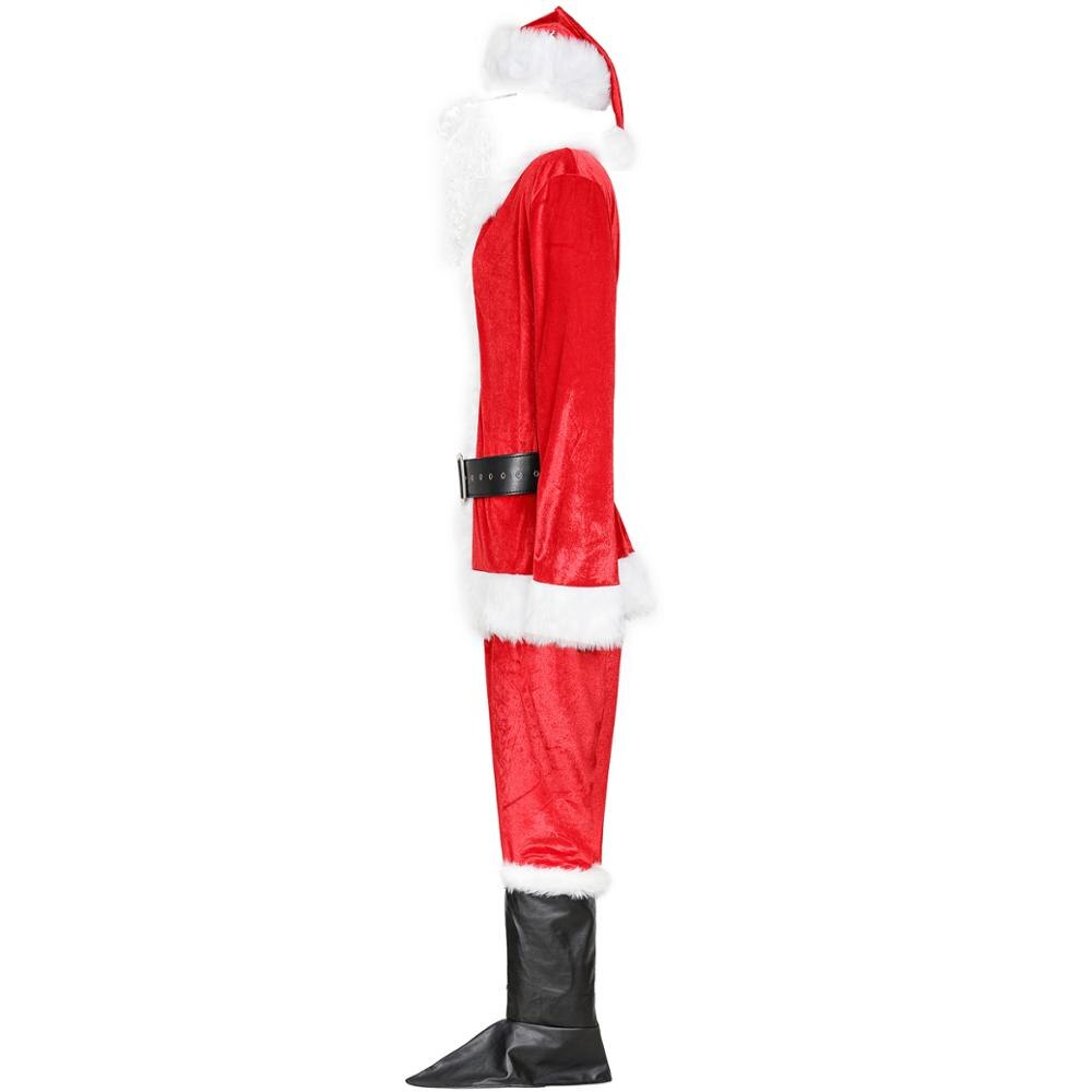Weihnachten neueste erwachsenen männlichen Santa Claus kostüm 6-stück anzug