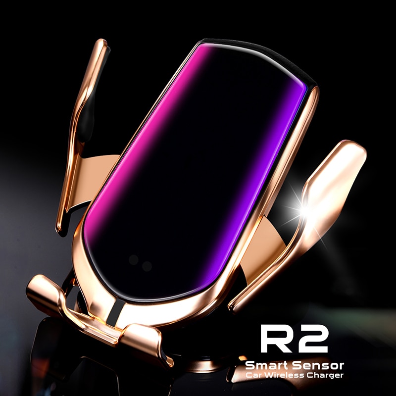 R2 Smart Sensor Wireless Charger 10W For iphone XS XR Fast USB C Charger For Samsung 360 Rotate 10W Simple Fast Wireless Charger