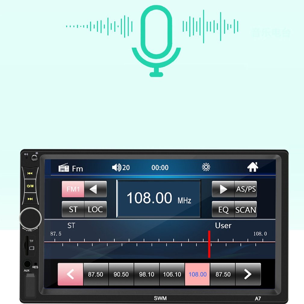 2 Din Car Multimedia Player GPS Navigation with Map 7 inch Touch Screen Wireless Radio MP3 MP5 Player Radios