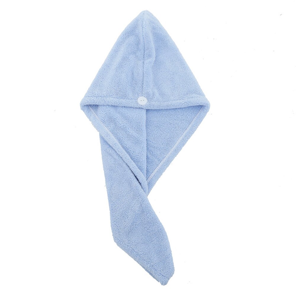 ADOREHOUSE rápido secado de cabello toalla Toalla de microfibra de mujer toalla para niñas rápido seco pelo sombrero cabeza baño herramientas de baño: Blue