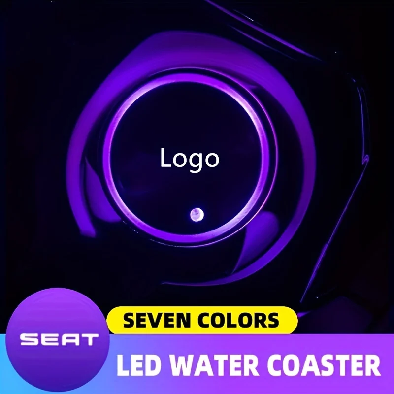 Auto führte leuchtende Untersetzer Auto Innen becher Halfter USB-Ladepad wasserdichte Untersetzer Auto Atmosphäbetreffend Licht Autozubehör