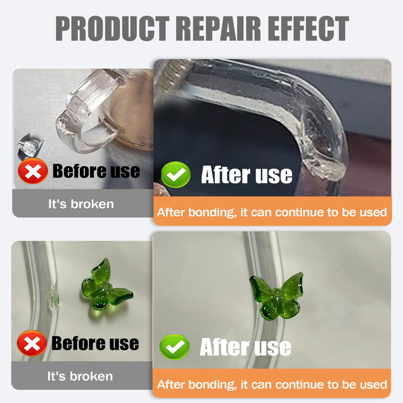 Glaslim ,20g klar superlim til glasreparation hurtig reparation glaslim kraftig stærk crazy instant lim til limning af glas