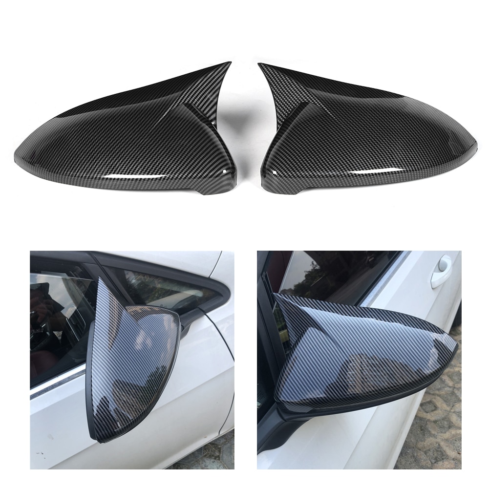 1 par karbonfiber stil bil side bakspeil deksel lokk abs passer for vw golf  mk7 7.5 r