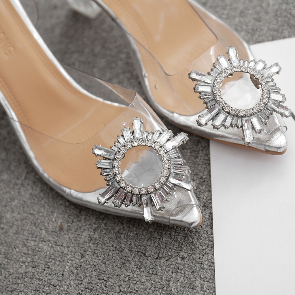 Crystal Transparent Platform Sandals Women Open Toe Rhinestone High Heels main image 1