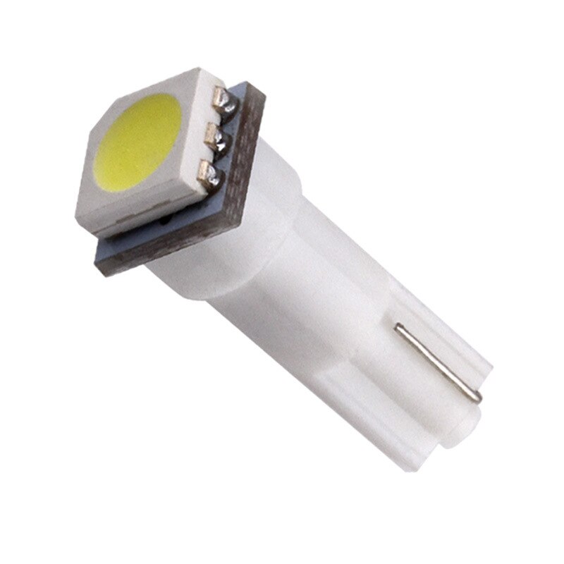 10 stk  t5 led 17 37 73 74 smd 5050 auto led lampe til bil instrumentbræt instrument kile pære 12v hvid blå rød gul grøn