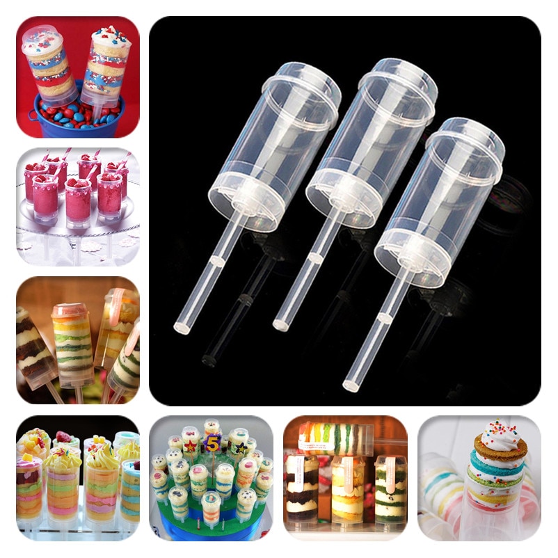 10 Stks/partij Cake Push Pop Containers Bakken Addict Clear Push-Up Cake Pop Shooter (Push Pops) Plastic Containers