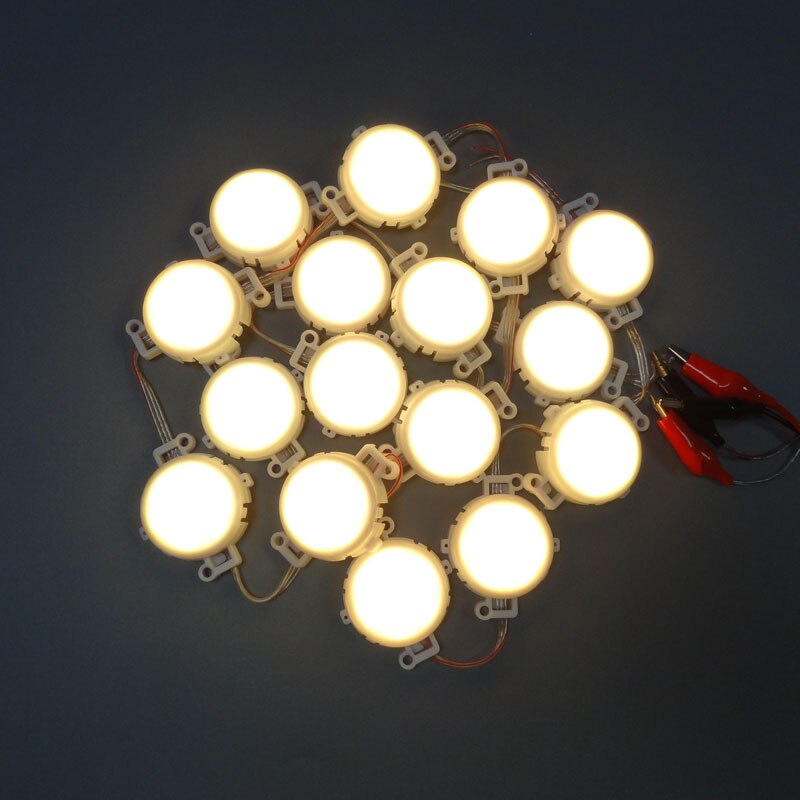 50mm diameter; 24 V; UCS2903; adresseerbare led smart module; 1.68 W; 7 stks 5050 SMD LED RGB LED; RGB full kleur; milky cover