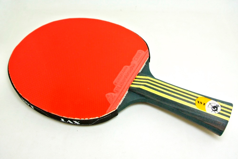 XVT madera negra montada a mano + raqueta de tenis de mesa KAKUTAKU 868/raqueta de ping pong/raqueta de tenis de mesa