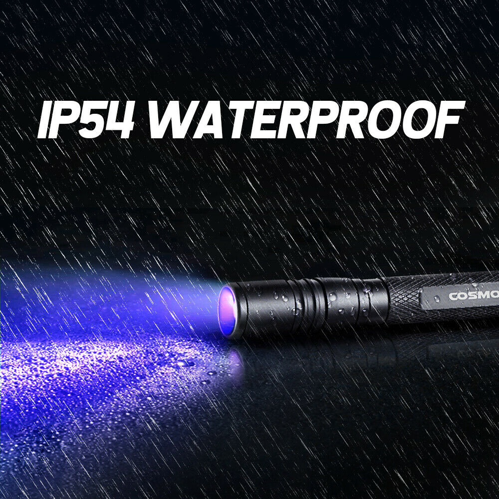 COSMOING Zoomable 395nm UV Light Penlight Blacklight Scalable Clip Pen Light Flashlight