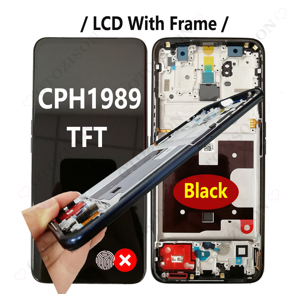 AMOLED LCD Mit Rahmen Für OPPO Reno 2F Reno2 F CPH1989 Anzeige Bildschirm berühren Digitizer Sensor Montage Reno2F LCD Ersatz: Marine