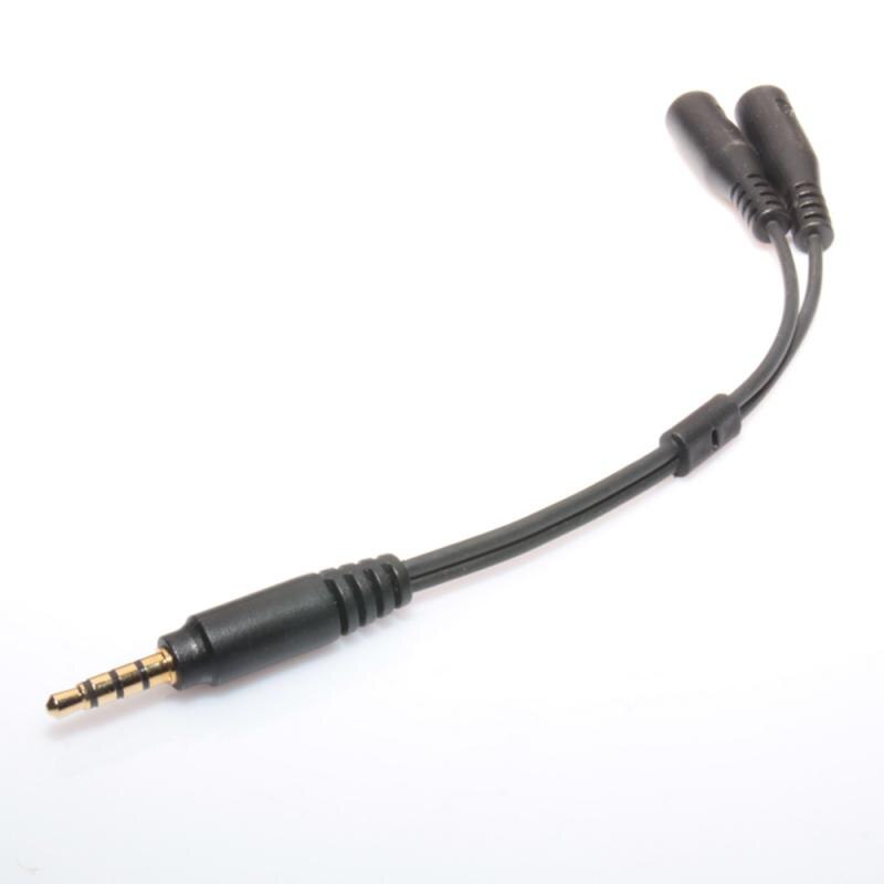 Adaptador transmisor de , conector Jack de 3,5mm para auriculares estéreo, Audio macho a 2 hembra, micrófono TRRS Y Cable divisor