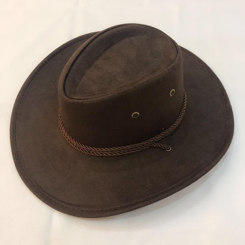 Cowboy hat ruskind forår sommer mand hatte skygge ridning udendørs ensfarvet: Brun