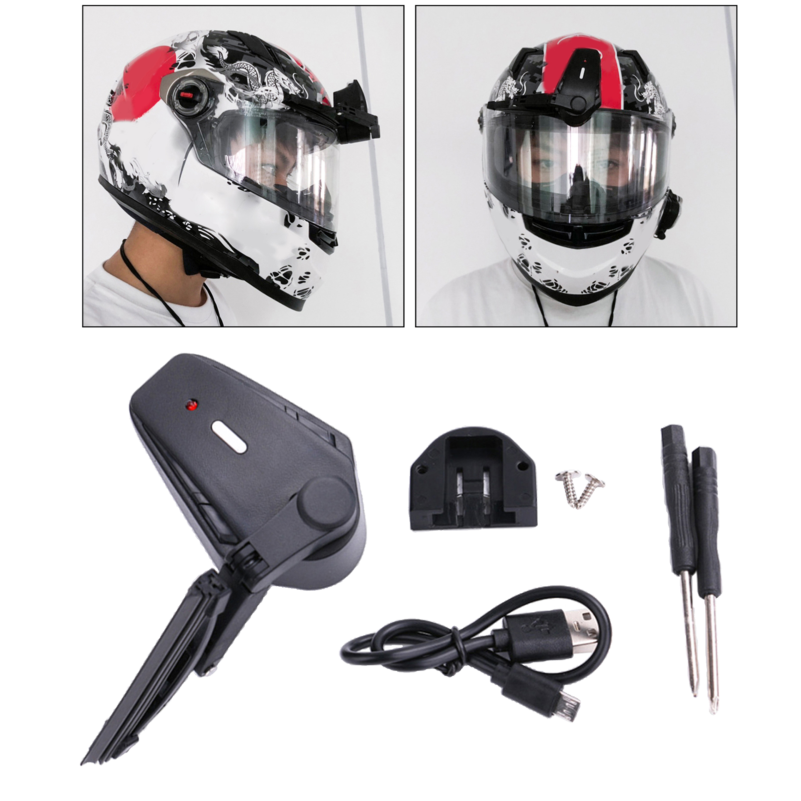 Universal- Elektrische Motorrad Helm Wischer Scheibenwischer für Sonnenblende