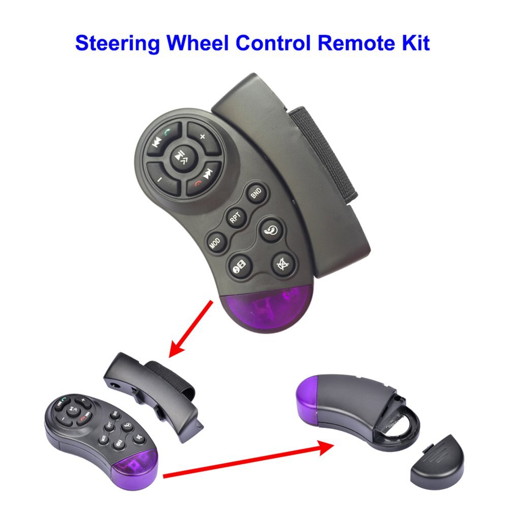 Intelligent Smart Ergonomic Remote Control Steering Wheel Remote-Control DVD Vehical Car CD Black