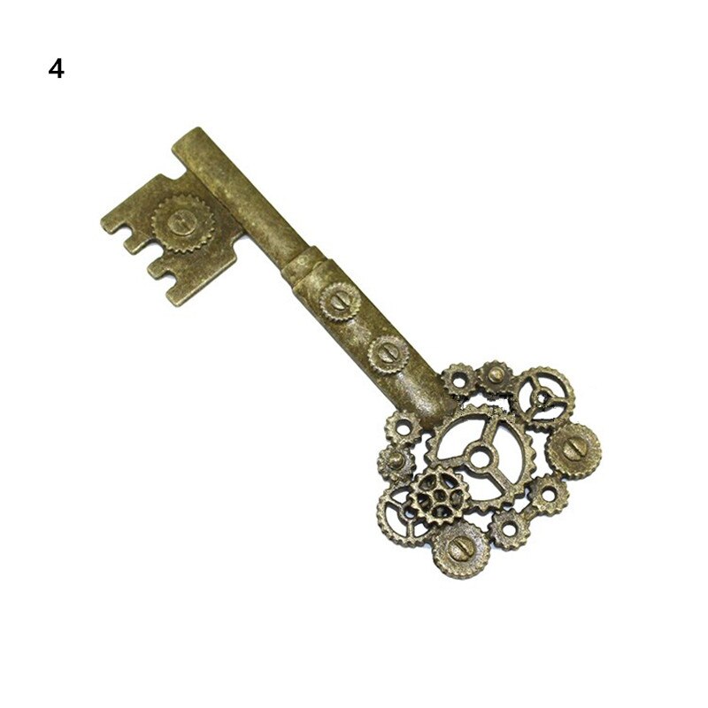 Vintage alu dørbolte antik kinesisk stil nøgle hardware tilbehør, træ dør nøgle lås ,10 stk: 4