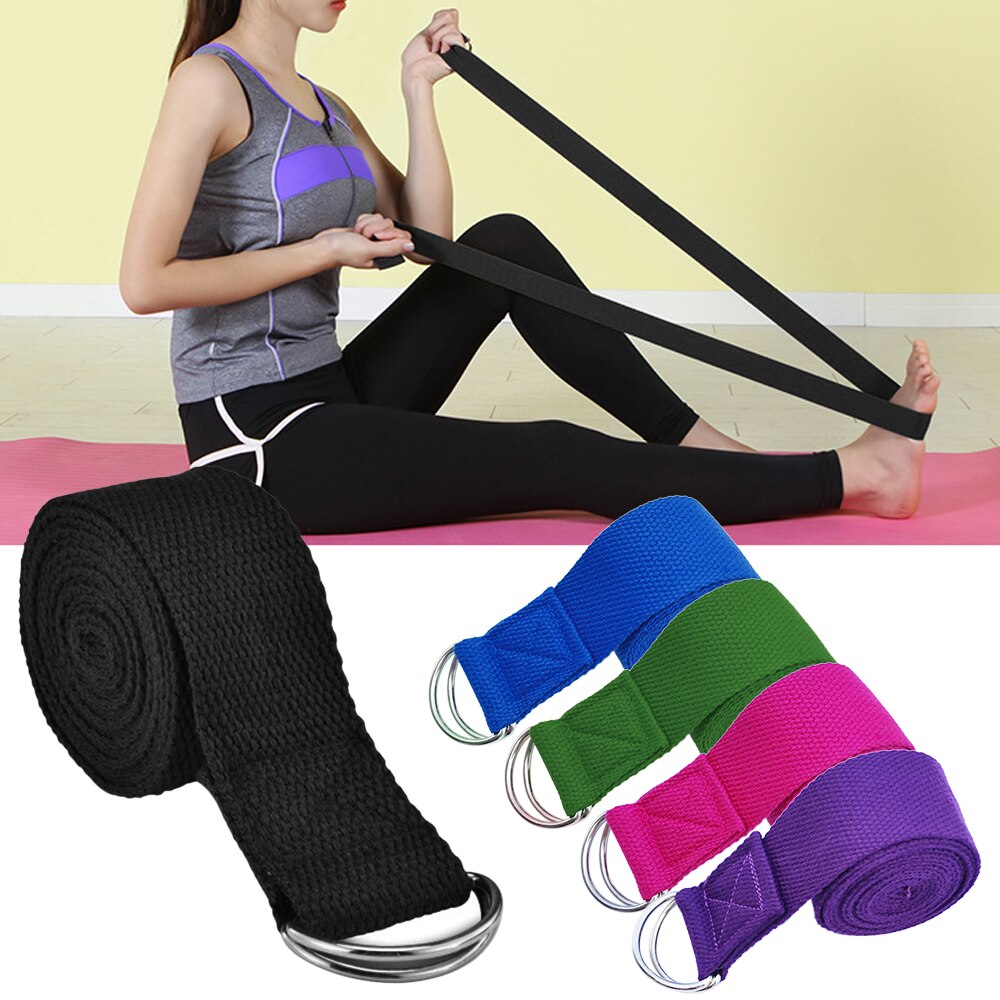 yoga tøye ut stropp multi-farger d-ringe spenne belte Fitness trening hjemme treningsstudio tau motstand Fitness bånd yoga belte