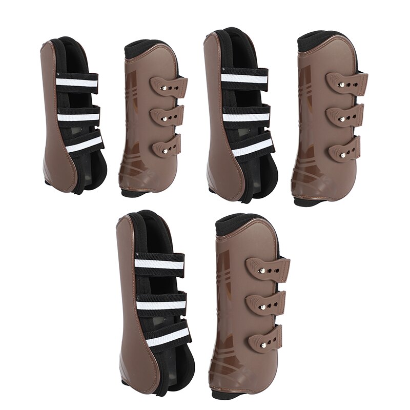Equine Front Leg Guard Adjustable Horse Leg Boots PU Plus Neoprene Horse Knee Pads Protect Horse Leg Joints for Horse