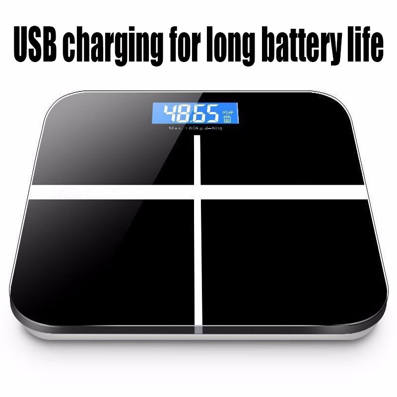 Electronic LCD Digital Bathroom Body Weight Scale USB Charging Body Fat Scale Smart Wireless Weight Monitor