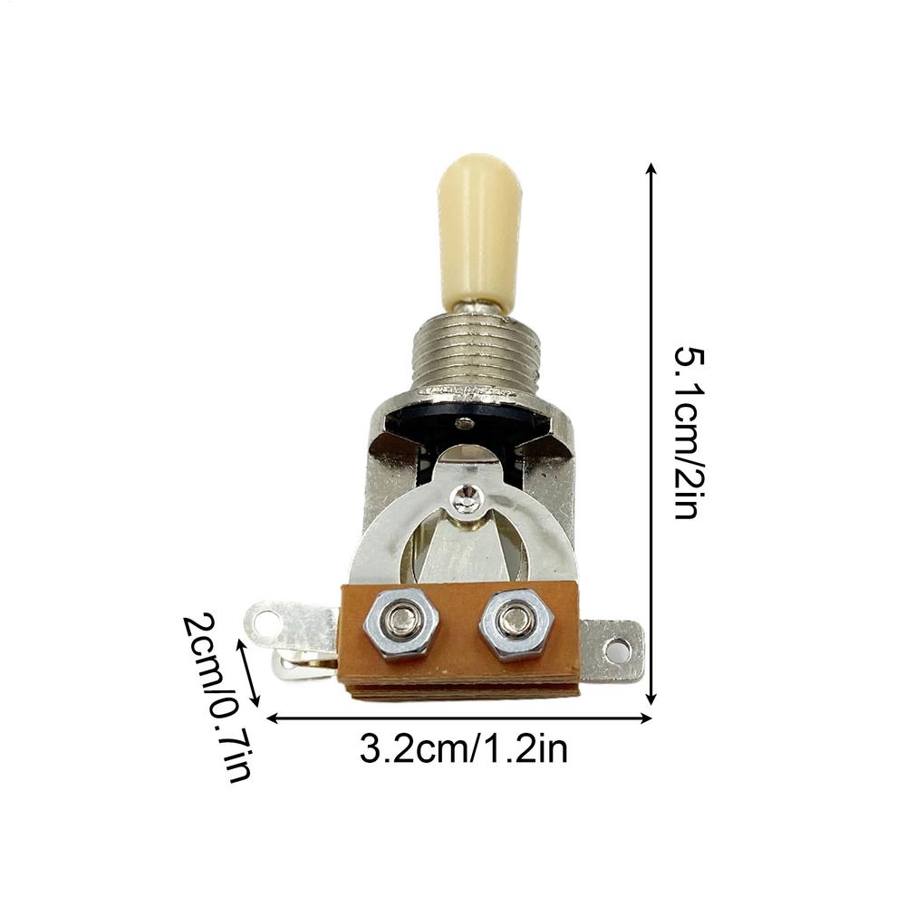 Selettore pickup a 3 vie corto e dritto per chitarra con cappuccio in ottone compatibile con Gibson Les Paul LP SG Chitarra Elettrica: Giallo