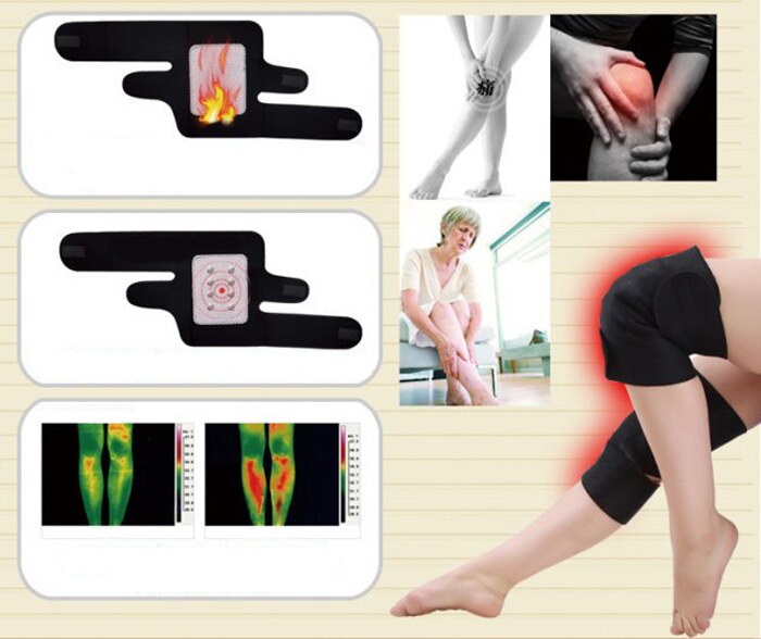 2 Pairs Toermalijn Zelf Verwarming Kniebeschermers Magnetische Therapie Knie Massage