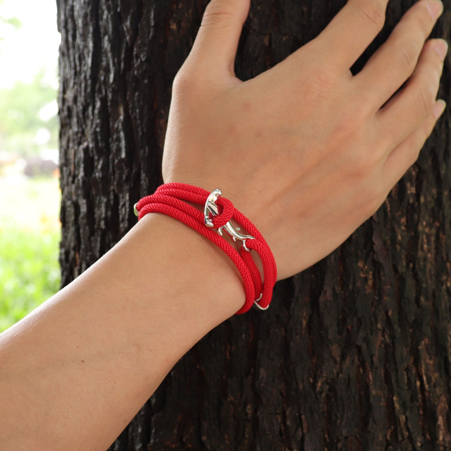 Bobo – Bracelet à cordes multicouches fait à la main pour Homme, bijou gothique, tête de requin, Viking