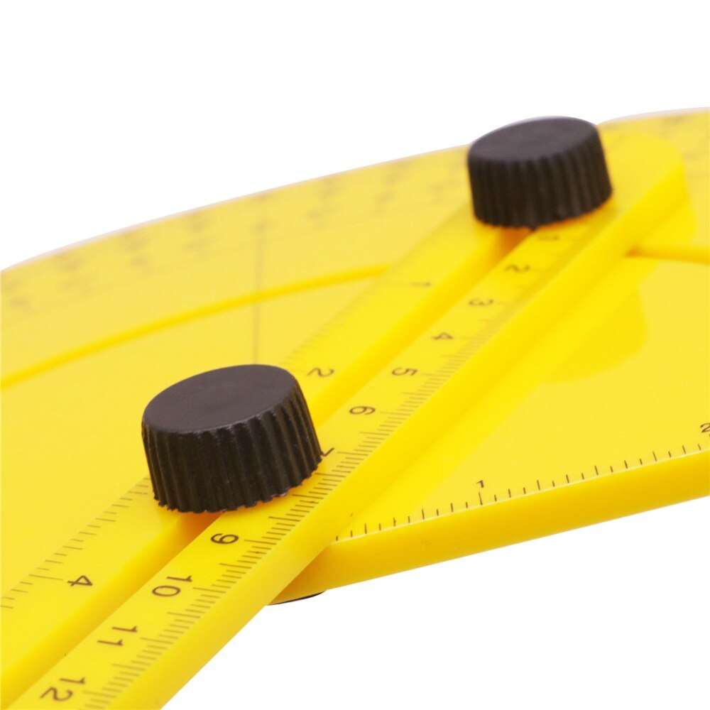 Regla semicírculo amarilla de 180 grados 1 Uds regla multifuncional transportador regla para carpintería trabajador plegable estudiante ingeniero