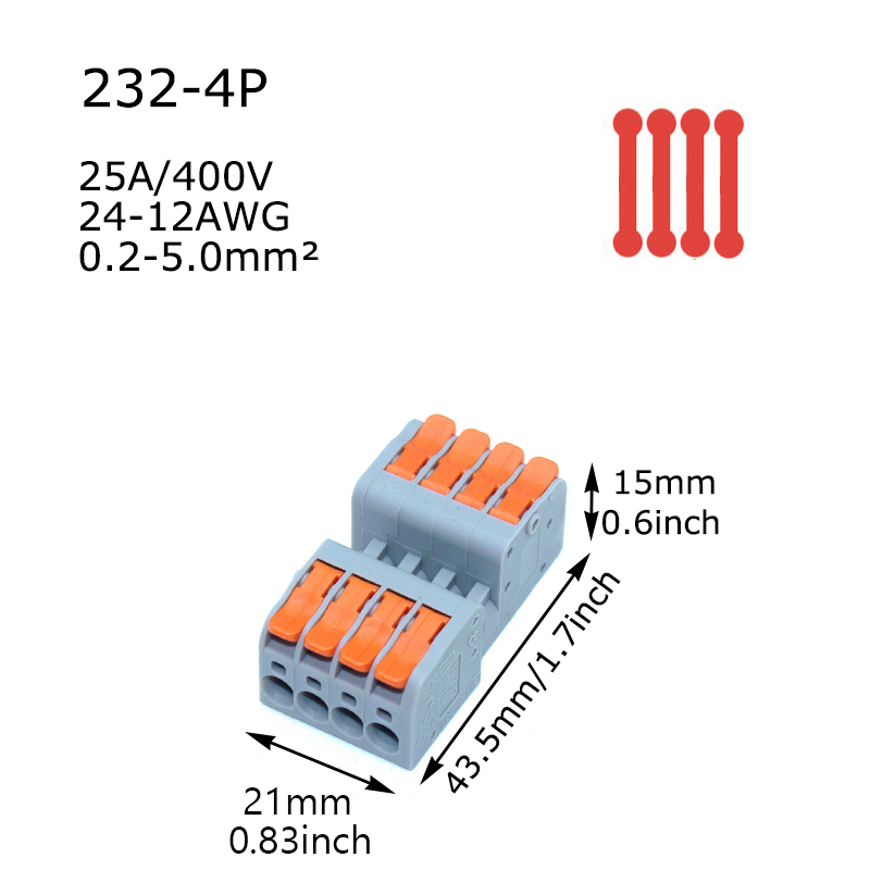10PCS Wire Connector Universal Compact Splitter Lamp Wiring Cable Connector Docking Plug-in Quick Conductor Terminal Block: Brown