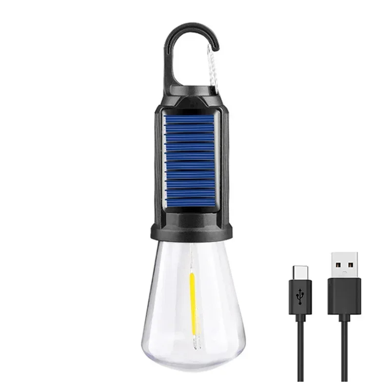 USB-kampeerlamp 3-verlichtingsmodus Oplaadbare lantaarn Waterdicht Hoog helder tentlicht met haak Nachtnoodverlichting voor buiten: 5w
