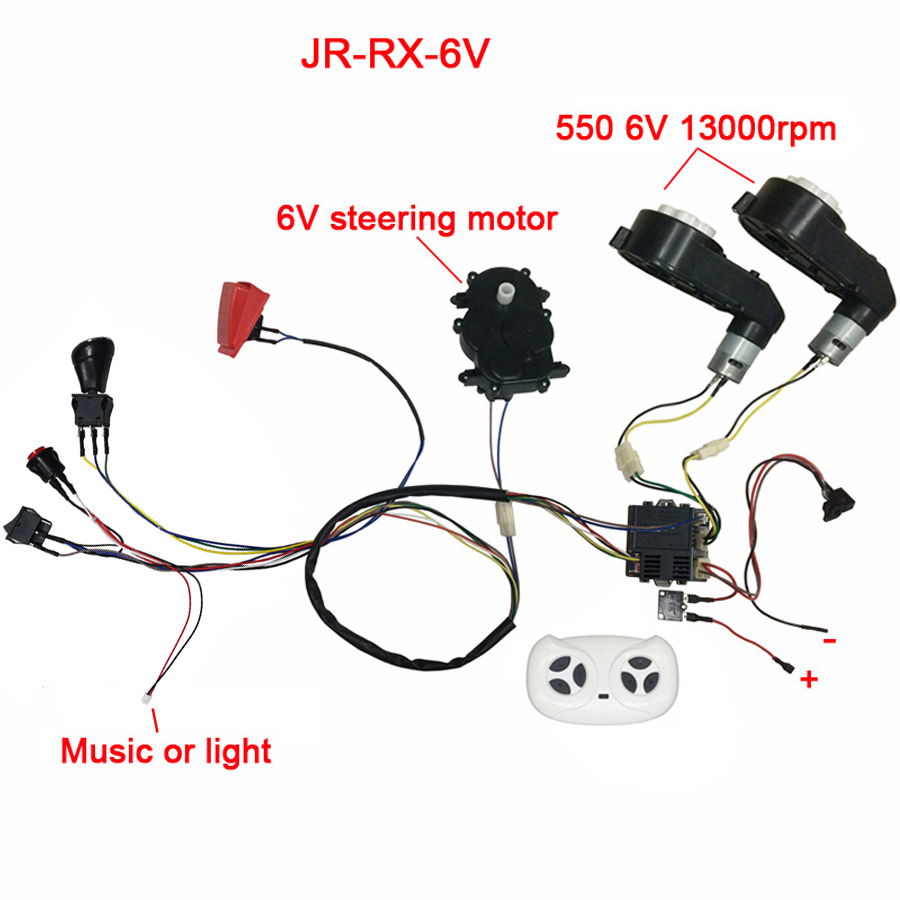Coche eléctrico para niños, accesorios DIY, cables y caja de cambios, coche de juguete hecho a sí mismo, juego completo de piezas para coche eléctrico, paseo para niños: Naranja