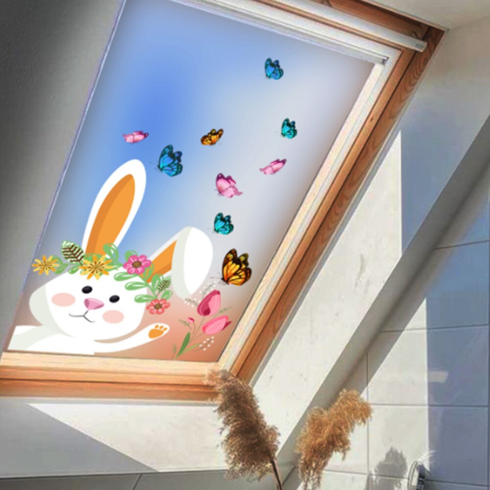 Easter window sticker Rabbit butterfly Easter wind... – Grandado