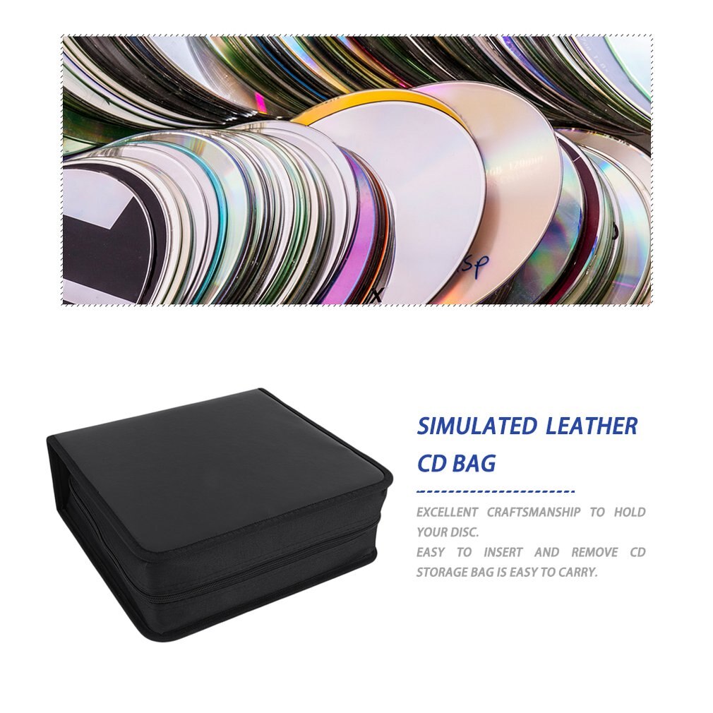 PU cuir 400 pièces disque CD DVD support de stockage étui de transport sac organisateur Solution classeur livre manches sac de transport directe
