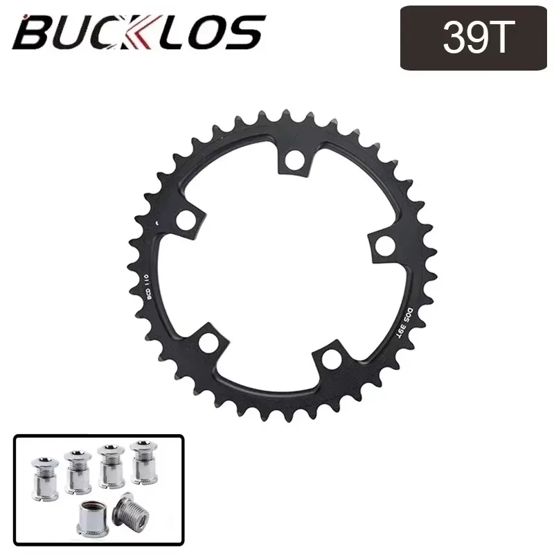 BUCKLOS Bicycle Chainwheel 110BCD Bike Crown Chain Ring Road Bike Double Chainring 50-34T 52-36T 53-39T 4/5 Claws Tooth Plate