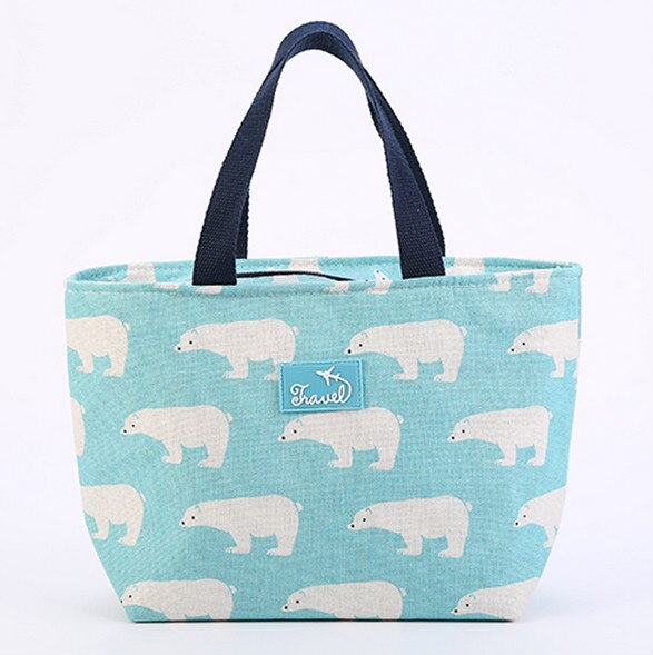 US Large Insulated Lunch Bag Cooler Picnic Travel Food Box Women Tote Carry Bags: E