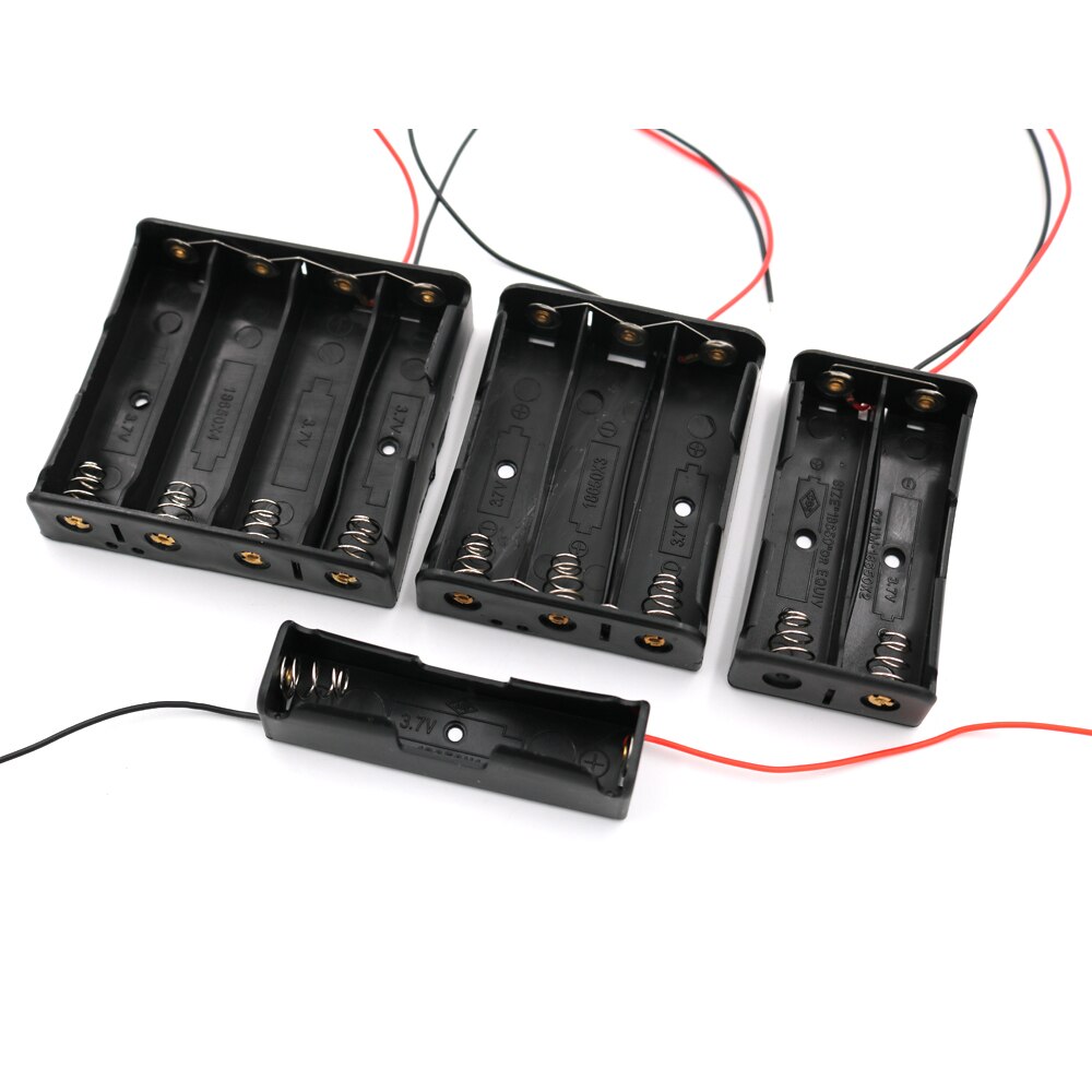 1 2 3 4 18650 Battery Holder Connector Storage Case Box With Wire Cable Series Parallel connection 3.7V 18650 Lithium Battery