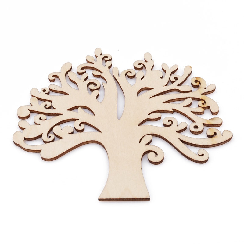 10pcs/pack Wooden Autumn Tree Craft Craft Blank Wedding Guestbook Decoupage Family Deocration Supplies
