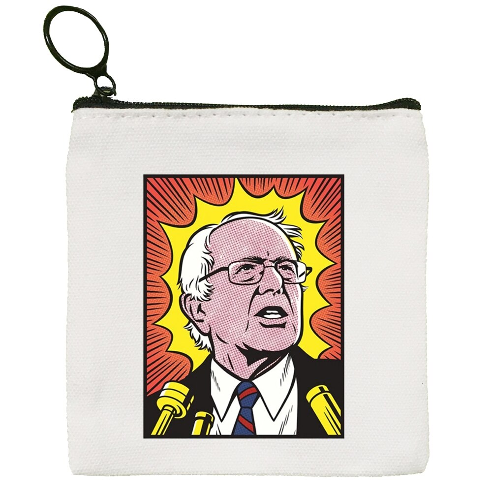 Bernie Sanders Inauguration Bernie Mood Canvas Coin Purse Coin Purse Collection Canvas Bag Small Wallet Zipper Key Bag