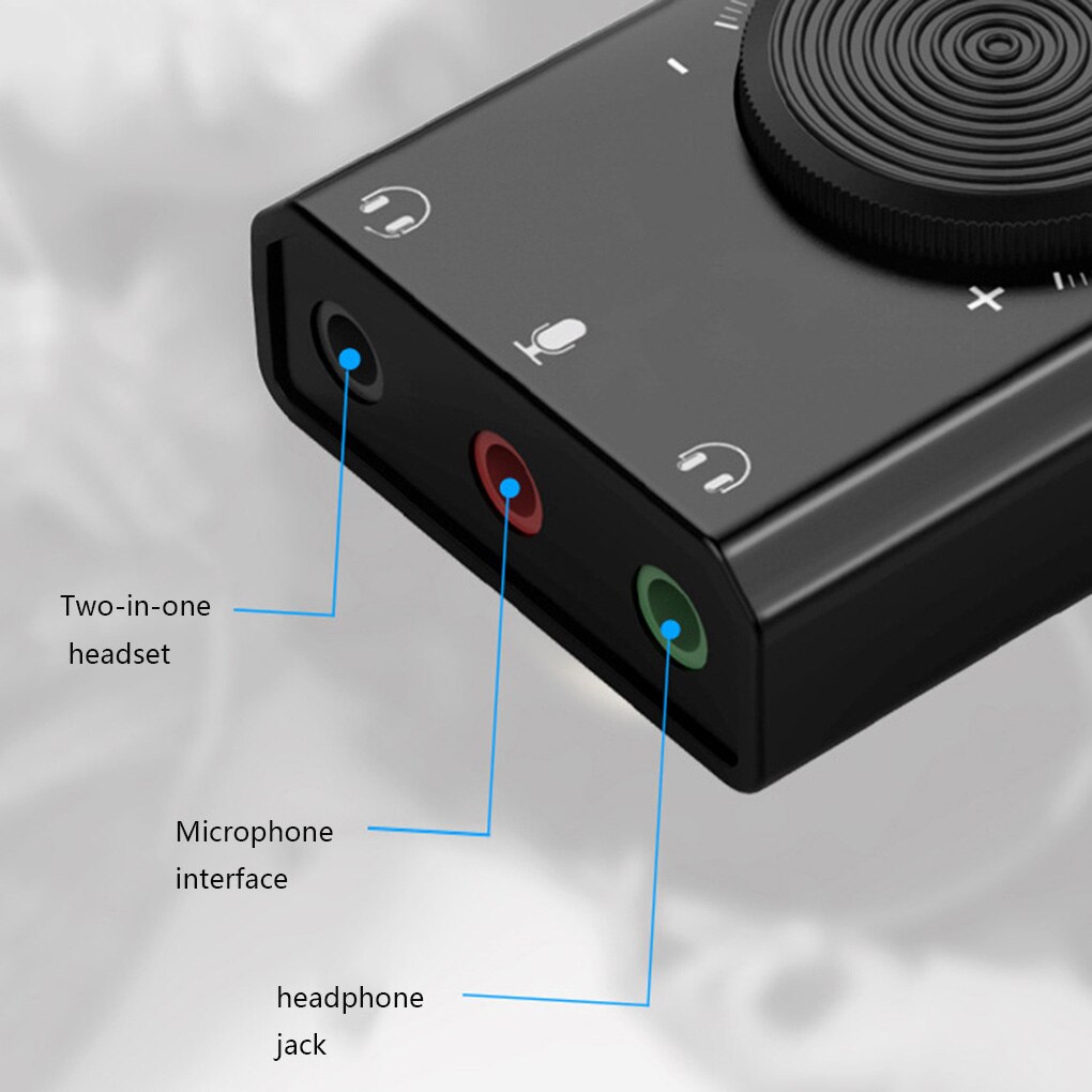 Orico Draagbare Usb Externe Geluidskaart Microfoon Oortelefoon Twee-In-een Met 3-Poort Uitgang Laptop Pc computer Adapter