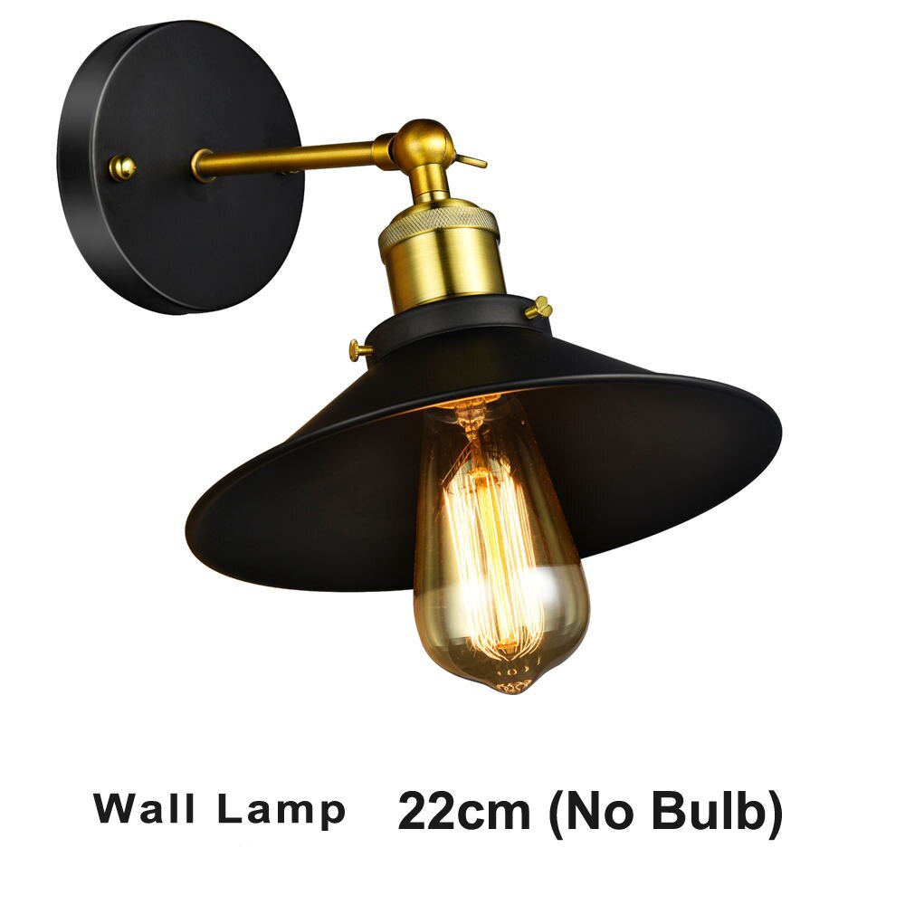 Modern LED Pendant Lamp Black Metal Vintage Lights Luminaria Living Bedroom Hanglamp Russia Dining Bedroom Pendant Lights Lustre: 22cm Wall Lamp