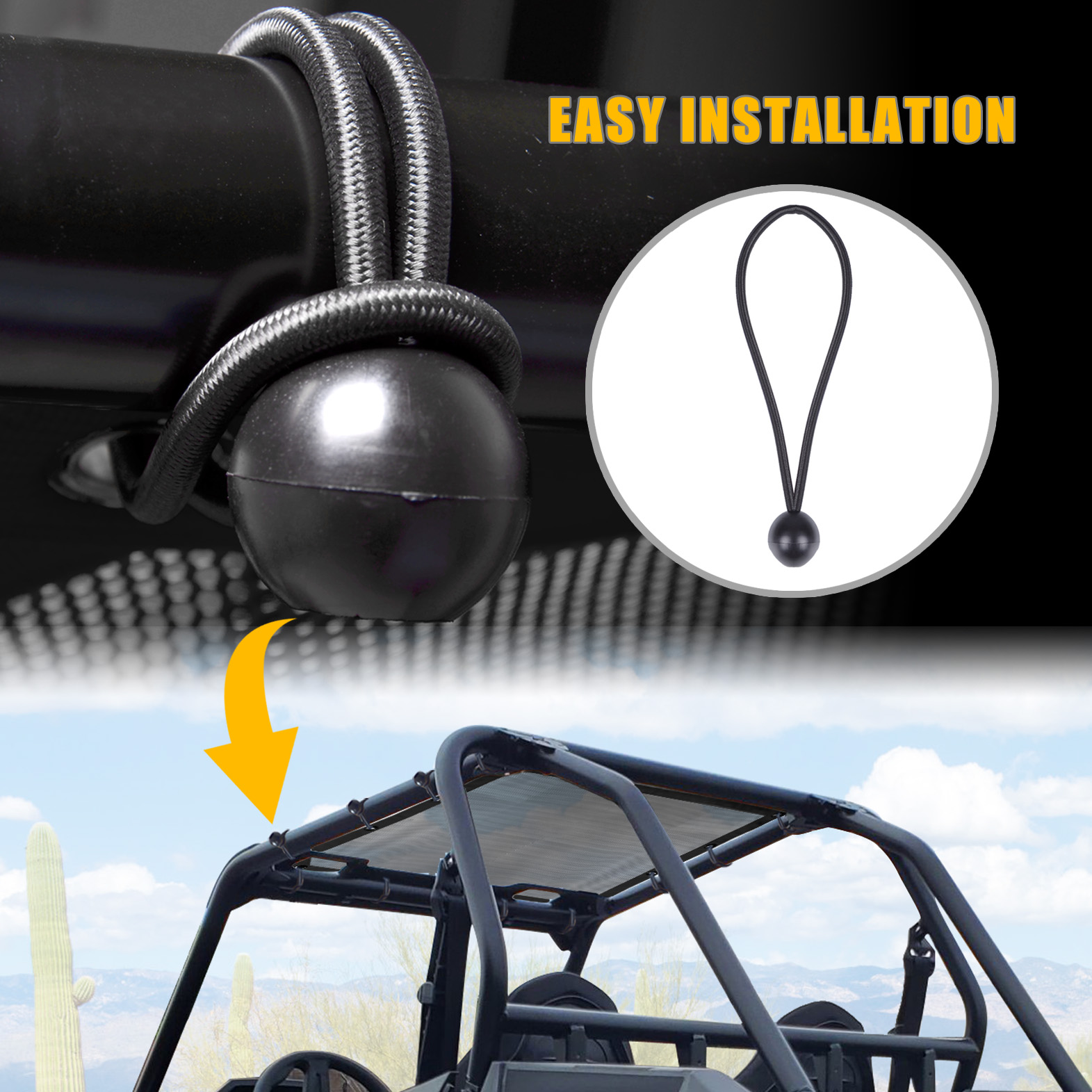 Pare-soleil supérieur en maille pour UTV XP, filet de fenêtre en maille, couverture supérieure d'ombre de toit, maille en PVC, protection UV pour Yicin is RZR Pro XP/4, , , 2022, 2023