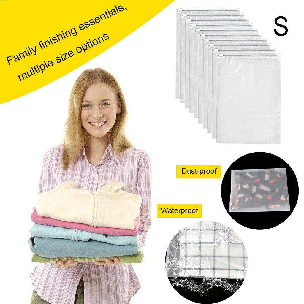 1X10 pcs storage bag Resealable Travel Packing Bags Clothes Shoe Luggage Storage Seal Bag Waterproof G925: S