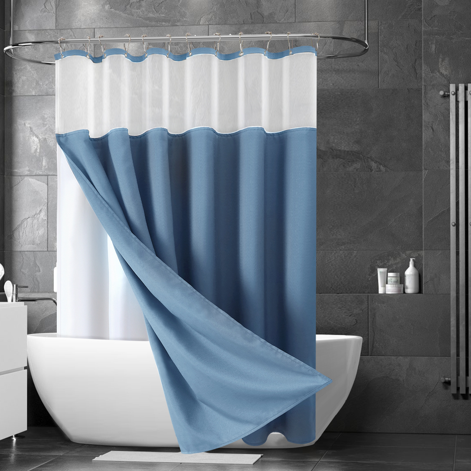 Double layer Waterproof Shower Curtain Bathroom Curtains For Home Bathroom Curtains: 180*210cm / clear